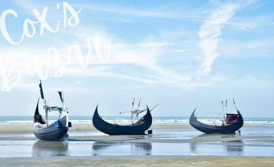 Sampan ‘moon boats’ on the beach at Cox’s Bazar.